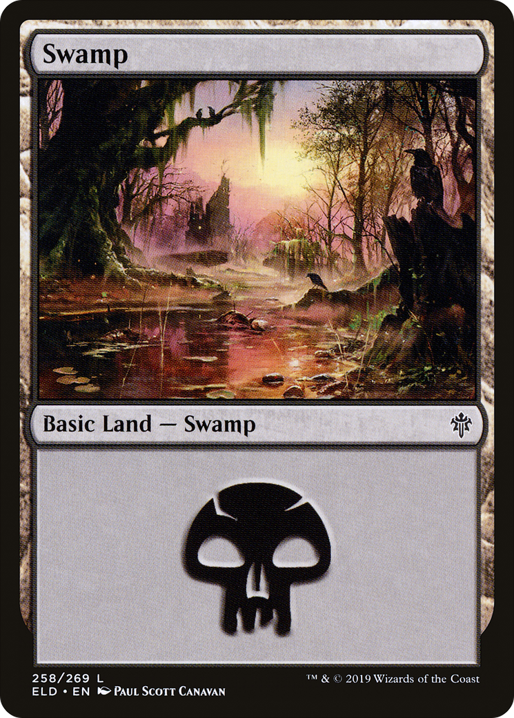 Swamp (258) [Throne of Eldraine] - The Mythic Store | 24h Order Processing
