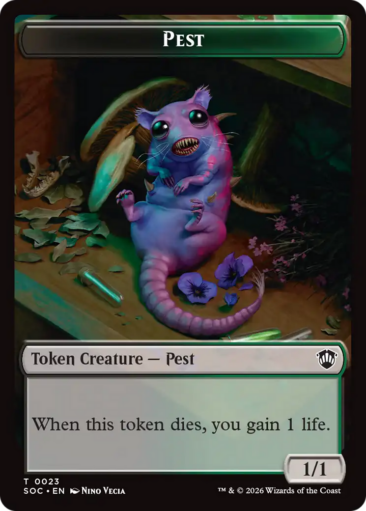 Saproling // Pest (0023) Double-Sided Token [Secrets of Strixhaven Commander Tokens] - The Mythic Store | 24h Order Processing