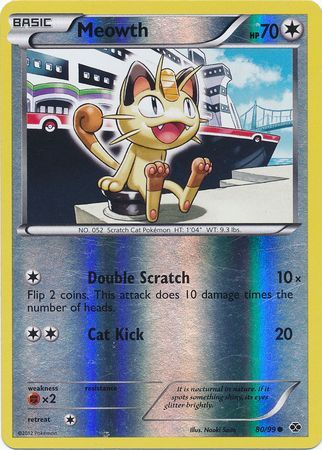 Meowth (80/99) (Mirror Reverse Holo) [Black & White: Next Destinies] - The Mythic Store | 24h Order Processing