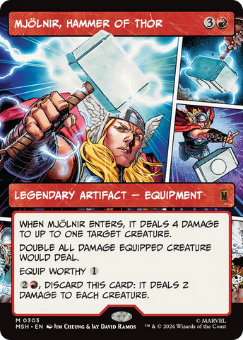 Mjolnir, Hammer of Thor (Borderless) (0303) [Marvel Super Heroes] - The Mythic Store | 24h Order Processing