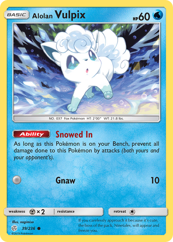 Alolan Vulpix (39/236) [Sun & Moon: Cosmic Eclipse] - The Mythic Store | 24h Order Processing