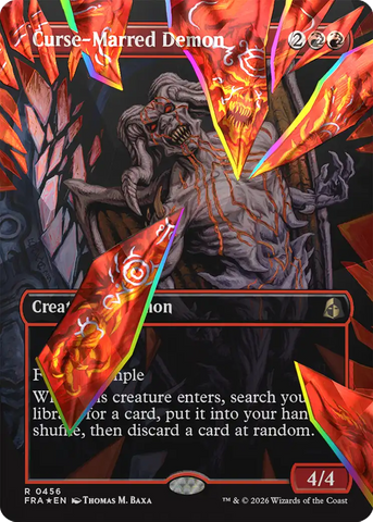 Curse-Marred Demon (Borderless) (Facet Foil) [Reality Fracture] - The Mythic Store | 24h Order Processing