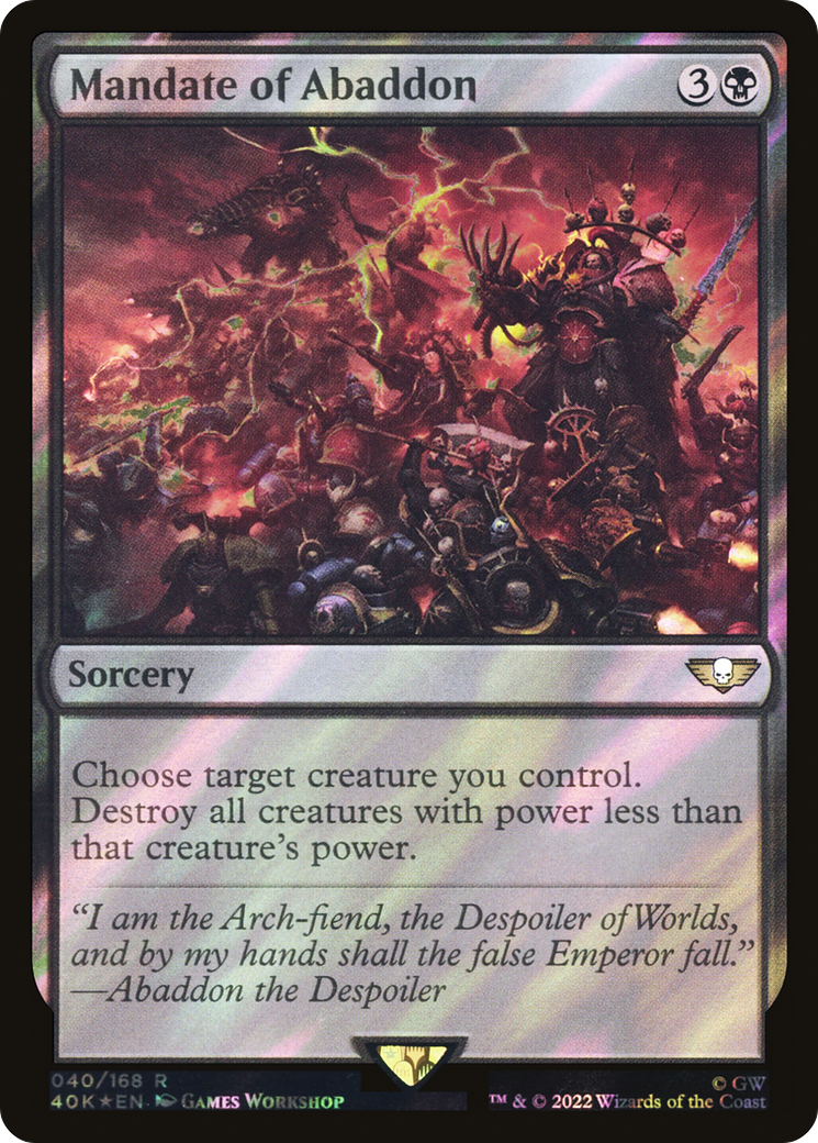 Mandate of Abaddon (Surge Foil) [Warhammer 40,000] - The Mythic Store | 24h Order Processing