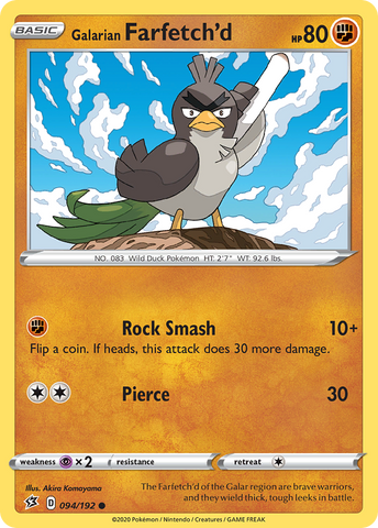 Galarian Farfetch'd (094/192) [Sword & Shield: Rebel Clash] - The Mythic Store | 24h Order Processing