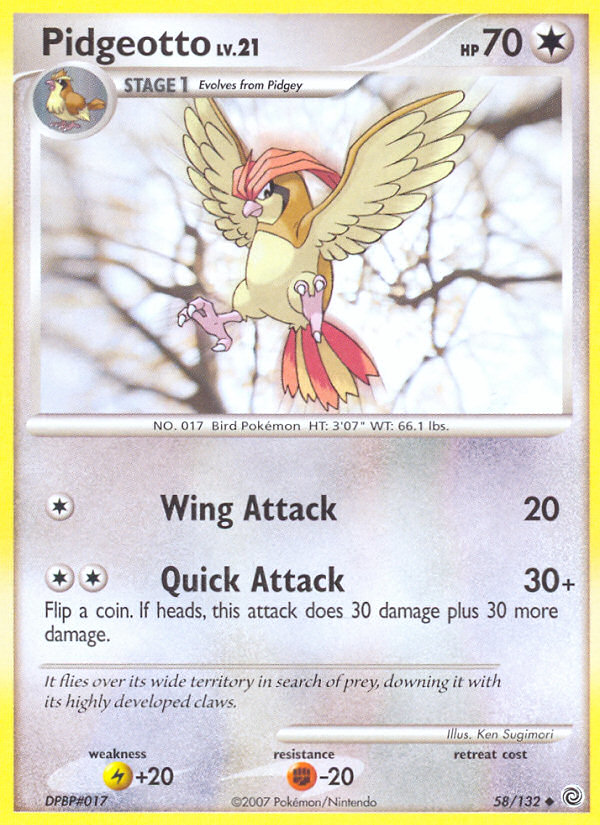 Pidgeotto (58/132) [Diamond & Pearl: Secret Wonders] - The Mythic Store | 24h Order Processing