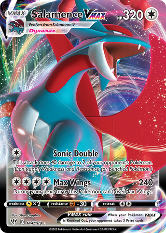 Salamence VMAX (144/189) [Sword & Shield: Darkness Ablaze] - The Mythic Store | 24h Order Processing