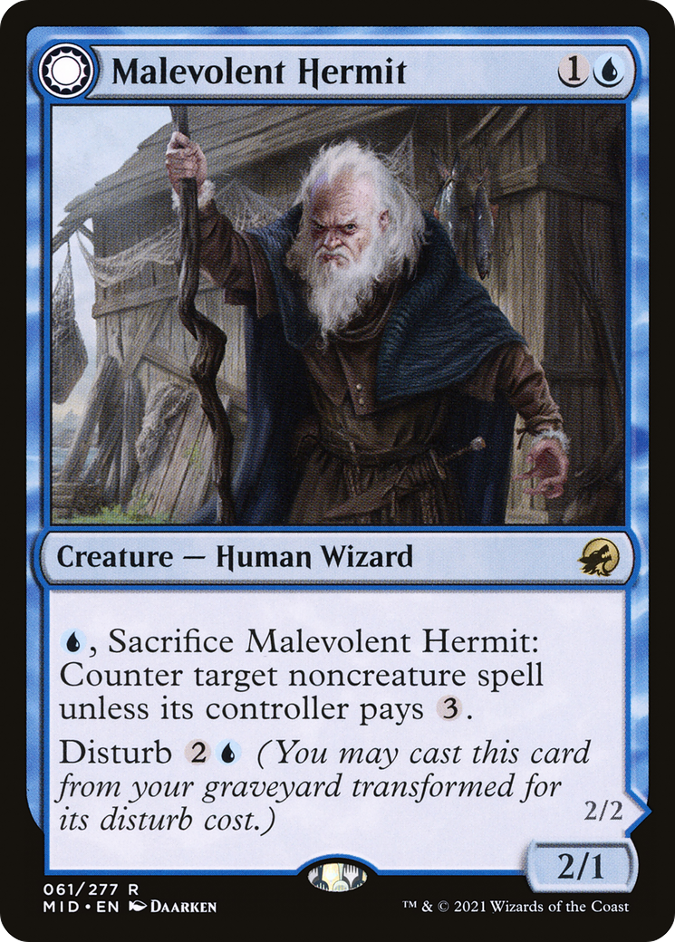 Malevolent Hermit // Benevolent Geist [Innistrad: Midnight Hunt] - The Mythic Store | 24h Order Processing