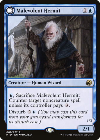 Malevolent Hermit // Benevolent Geist [Innistrad: Midnight Hunt] - The Mythic Store | 24h Order Processing
