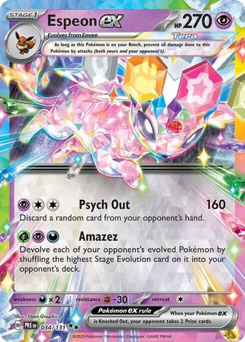 Espeon ex (034/131) [Scarlet & Violet: Prismatic Evolutions] - The Mythic Store | 24h Order Processing