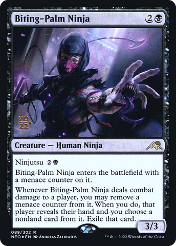 Biting-Palm Ninja [Kamigawa: Neon Dynasty Prerelease Promos] - The Mythic Store | 24h Order Processing