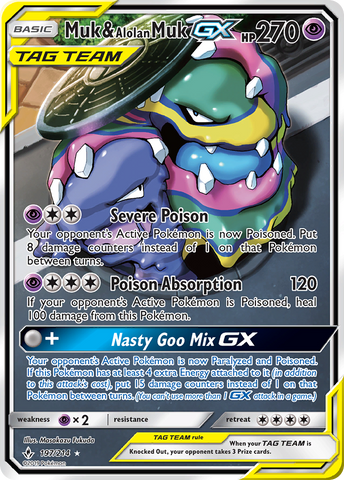 Muk & Alolan Muk GX (197/214) [Sun & Moon: Unbroken Bonds] - The Mythic Store | 24h Order Processing