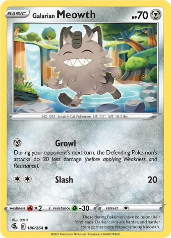 Galarian Meowth (180/264) [Sword & Shield: Fusion Strike] - The Mythic Store | 24h Order Processing