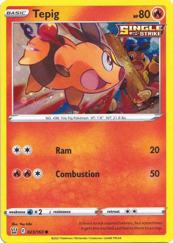 Tepig (023/163) (Cosmos Holo) [Sword & Shield: Battle Styles] - The Mythic Store | 24h Order Processing