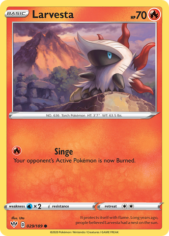 Larvesta (029/189) [Sword & Shield: Darkness Ablaze] - The Mythic Store | 24h Order Processing
