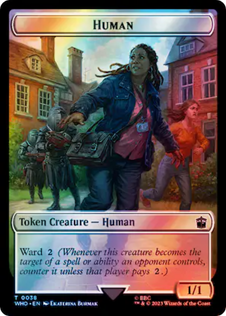 Human (0038) // Clue (0055) Double-Sided Token (Surge Foil) [Doctor Who Tokens] - The Mythic Store | 24h Order Processing