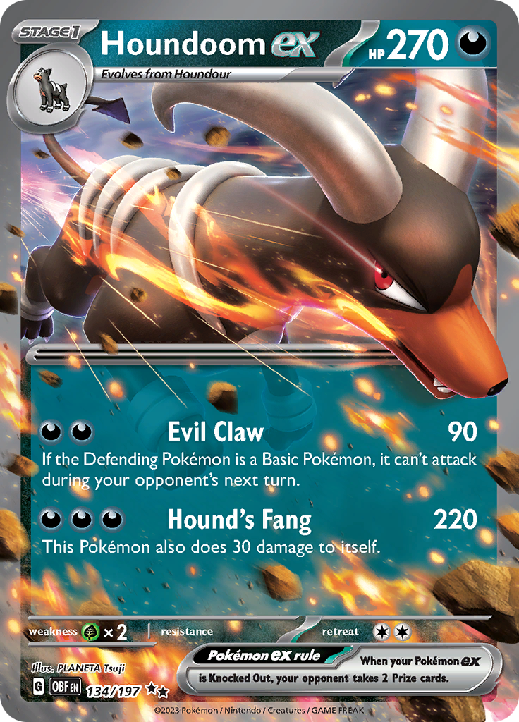 Houndoom ex (134/197) [Scarlet & Violet: Obsidian Flames] - The Mythic Store | 24h Order Processing