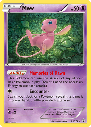 Mew (29/124) [XY: Fates Collide] - The Mythic Store | 24h Order Processing