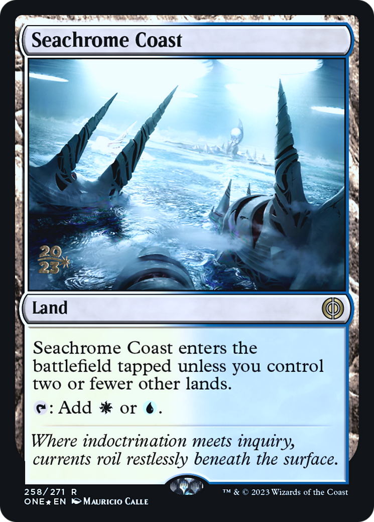 Seachrome Coast [Phyrexia: All Will Be One Prerelease Promos] - The Mythic Store | 24h Order Processing