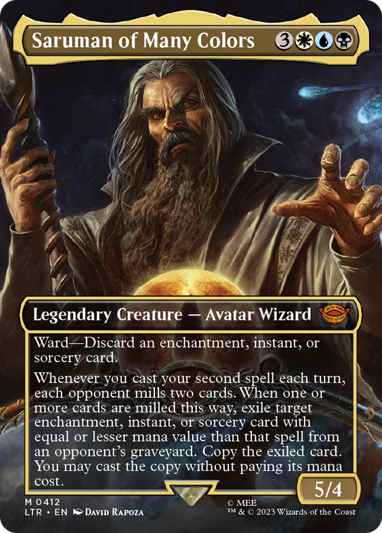 Saruman of Many Colors (Borderless Alternate Art) [The Lord of the Rings: Tales of Middle-Earth] - The Mythic Store | 24h Order Processing