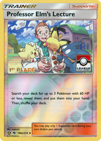 Professor Elm's Lecture (188a/214) (League Promo 1st Place) [Sun & Moon: Lost Thunder] - The Mythic Store | 24h Order Processing