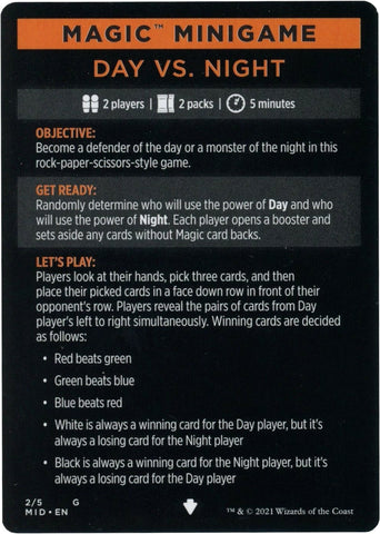 Day Vs. Night (Magic Minigame) [Innistrad: Midnight Hunt Minigame] - The Mythic Store | 24h Order Processing