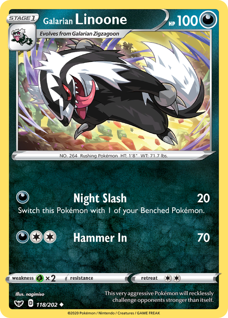 Galarian Linoone (118/202) [Sword & Shield: Base Set] - The Mythic Store | 24h Order Processing