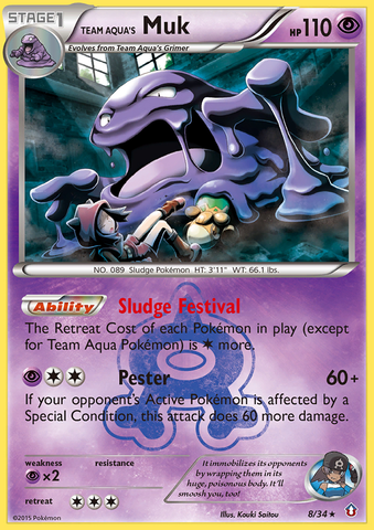 Team Aqua's Muk (8/34) [XY: Double Crisis] - The Mythic Store | 24h Order Processing