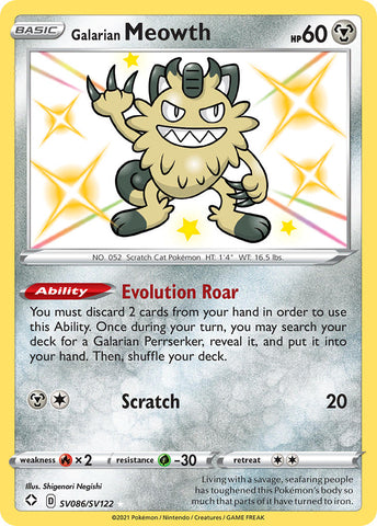 Galarian Meowth (SV086/SV122) [Sword & Shield: Shining Fates] - The Mythic Store | 24h Order Processing