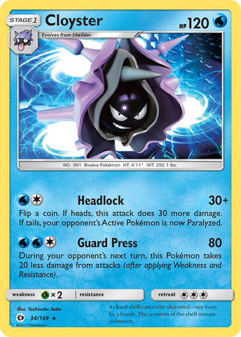 Cloyster (34/149) [Sun & Moon: Base Set] - The Mythic Store | 24h Order Processing