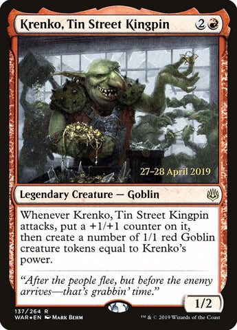 Krenko, Tin Street Kingpin [War of the Spark Prerelease Promos] - The Mythic Store | 24h Order Processing