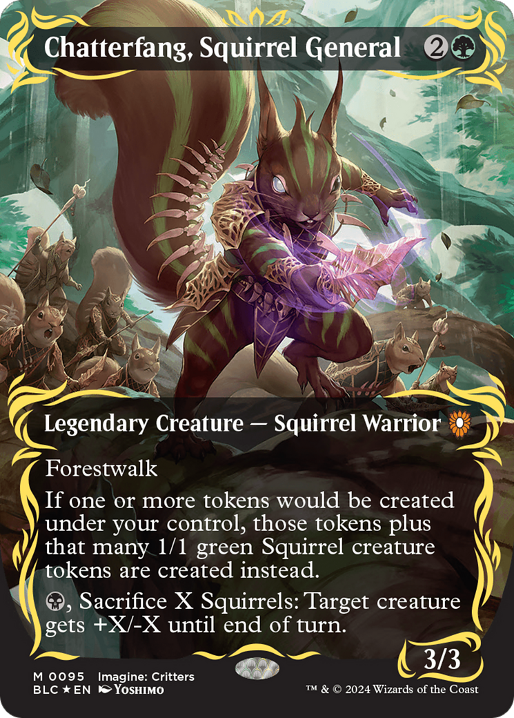 Chatterfang, Squirrel General (Borderless) (Raised Foil) [Bloomburrow Commander] - The Mythic Store | 24h Order Processing