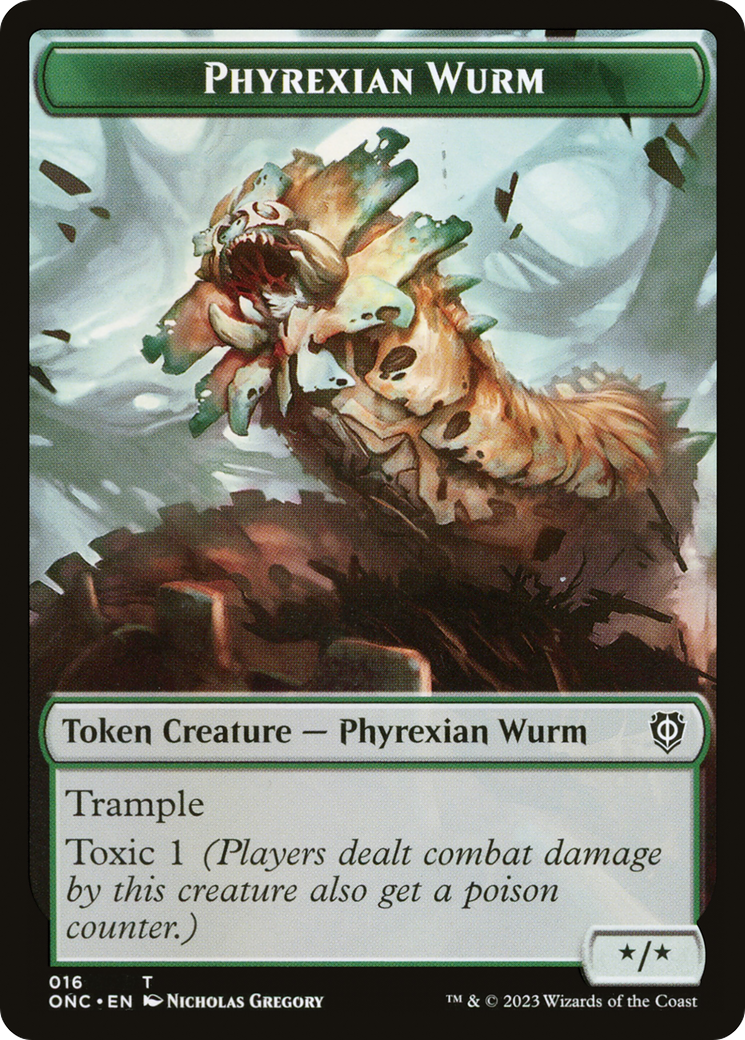 Phyrexian Wurm // Phyrexian Horror Double-Sided Token [Phyrexia: All Will Be One Commander Tokens] - The Mythic Store | 24h Order Processing