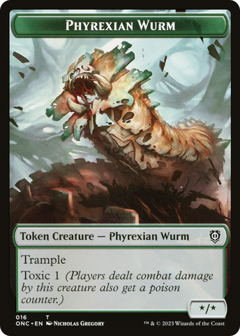 Phyrexian Wurm // Phyrexian Horror Double-Sided Token [Phyrexia: All Will Be One Commander Tokens] - The Mythic Store | 24h Order Processing