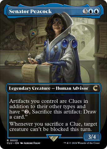 Senator Peacock (Borderless) [Ravnica: Clue Edition] - The Mythic Store | 24h Order Processing