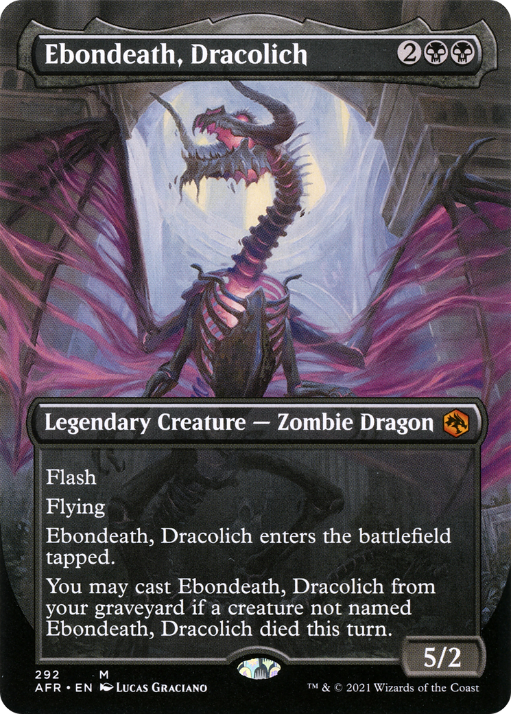 Ebondeath, Dracolich (Borderless Alternate Art) [Dungeons & Dragons: Adventures in the Forgotten Realms] - The Mythic Store | 24h Order Processing