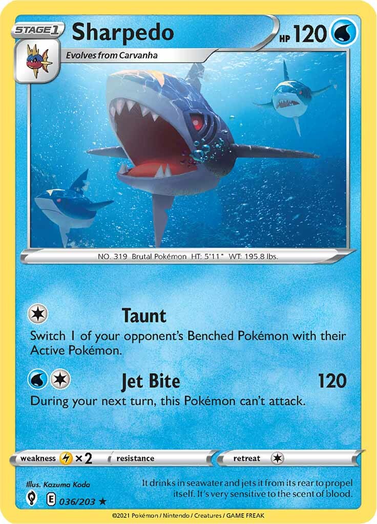 Sharpedo (036/203) [Sword & Shield: Evolving Skies] - The Mythic Store | 24h Order Processing