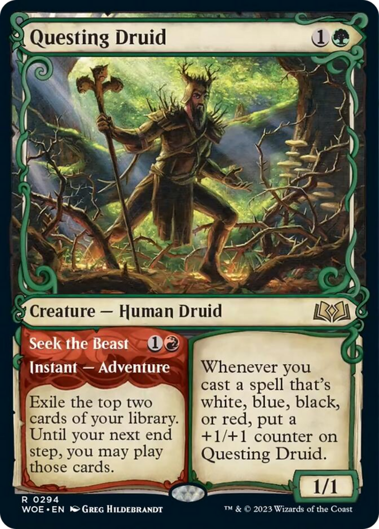 Questing Druid // Seek the Beast (Showcase) [Wilds of Eldraine] - The Mythic Store | 24h Order Processing