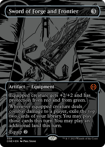 Sword of Forge and Frontier (Oil Slick Raised Foil) [Phyrexia: All Will Be One] - The Mythic Store | 24h Order Processing