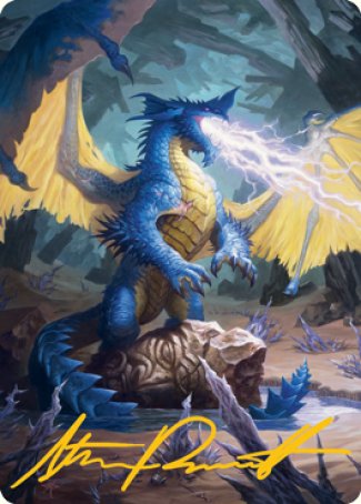 Blue Dragon Art Card (Gold-Stamped Signature) [Dungeons & Dragons: Adventures in the Forgotten Realms Art Series] - The Mythic Store | 24h Order Processing