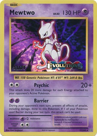 Mewtwo (51/108) (XY Evolutions Staff Prerelease) [XY: Black Star Promos] - The Mythic Store | 24h Order Processing