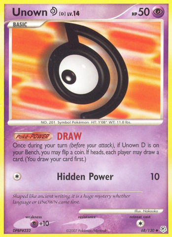 Unown D (68/130) [Diamond & Pearl: Base Set] - The Mythic Store | 24h Order Processing