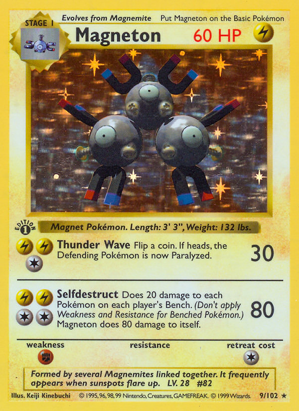 Magneton (9/102) (Shadowless) [Base Set 1st Edition] - The Mythic Store | 24h Order Processing