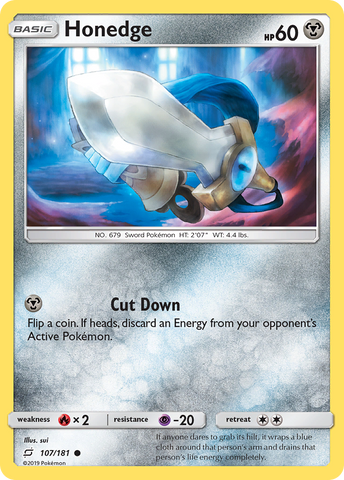 Honedge (107/181) [Sun & Moon: Team Up] - The Mythic Store | 24h Order Processing