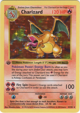 Charizard (4/102) (Shadowless) [Base Set 1st Edition] - The Mythic Store | 24h Order Processing