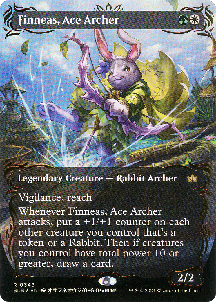 Finneas, Ace Archer (Borderless) (Raised Foil) [Bloomburrow] - The Mythic Store | 24h Order Processing