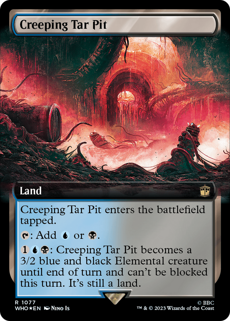 Creeping Tar Pit (Extended Art) (Surge Foil) [Doctor Who] - The Mythic Store | 24h Order Processing