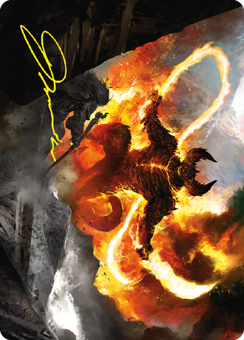 The Balrog, Flame of Udun Art Card (Gold-Stamped Signature) [The Lord of the Rings: Tales of Middle-earth Art Series] - The Mythic Store | 24h Order Processing