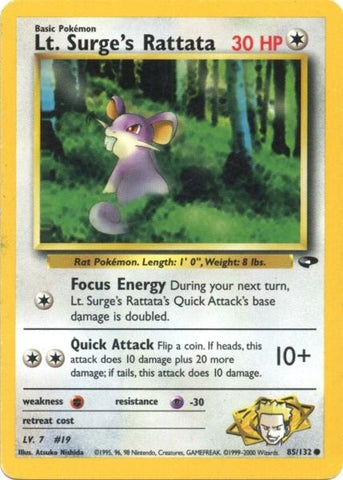 Lt. Surge's Rattata (85/132) [Gym Challenge Unlimited] - The Mythic Store | 24h Order Processing