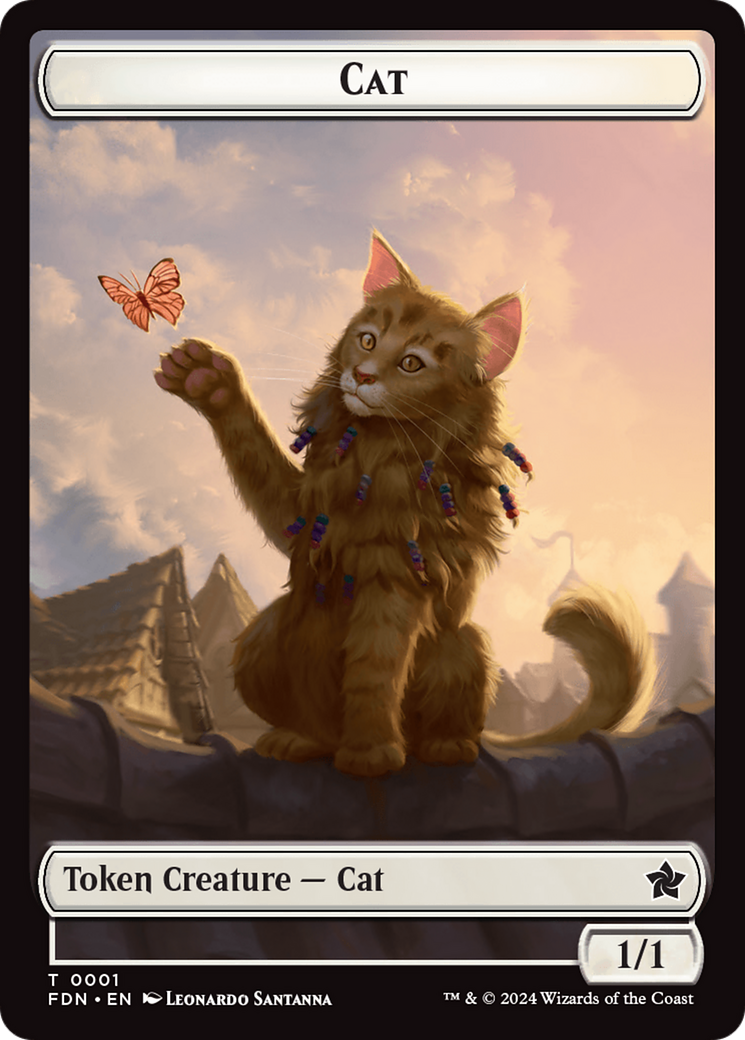 Elf Warrior // Cat (001) Doubled-Sided Token [Foundations Tokens] - The Mythic Store | 24h Order Processing