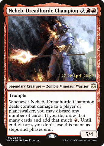 Neheb, Dreadhorde Champion [War of the Spark Prerelease Promos] - The Mythic Store | 24h Order Processing